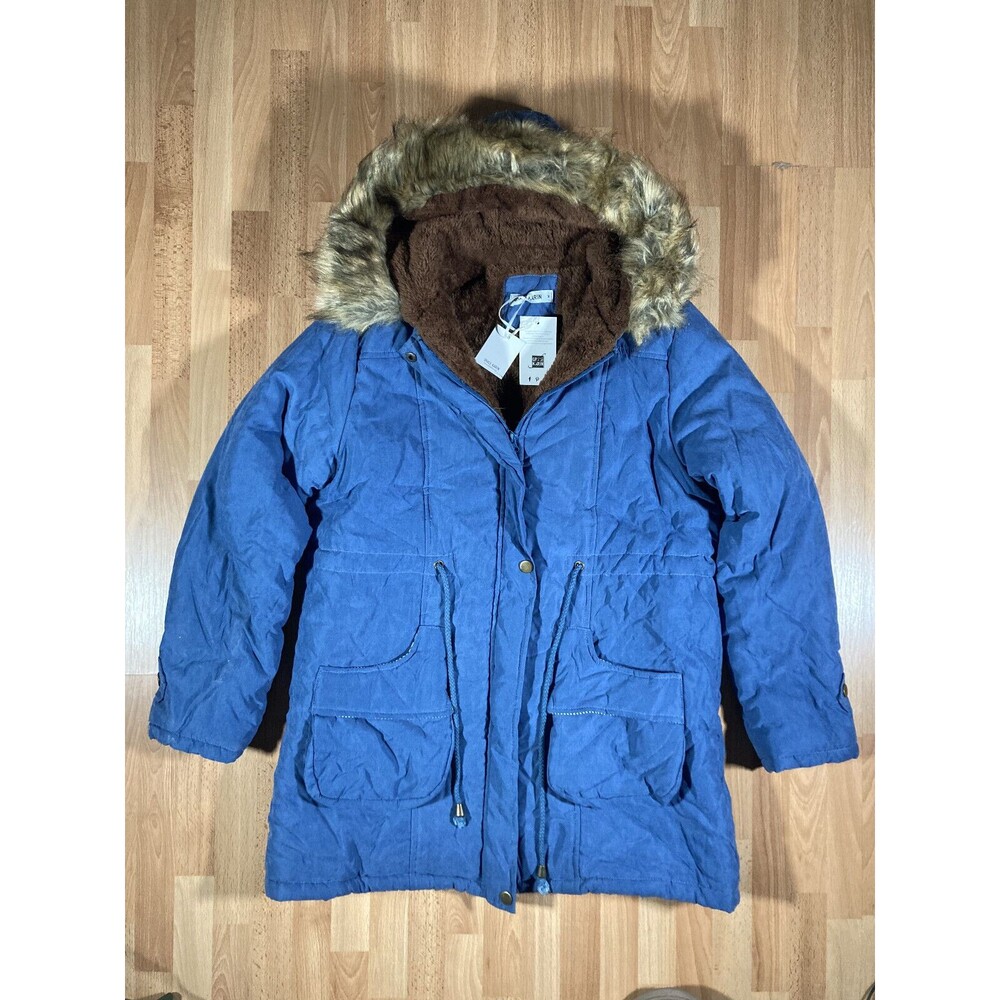 Grace Karin Winter Jacket Faux Fur Hood Trim (Woman's Sz M Coat) • NEW With Tag